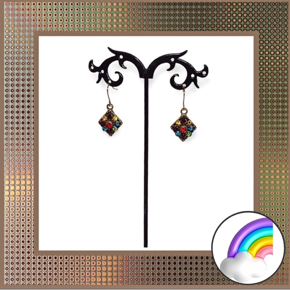 3/$24 - Colored Stone Dangle Earring Set
